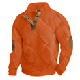 thumbnail image 1 of Mens Sweatshirts Retro 1/4 Button Up Twist Textured Knit Pullover Sweaters Fall Winter Elbow Patchwork Loose Fit Tops, 1 of 3