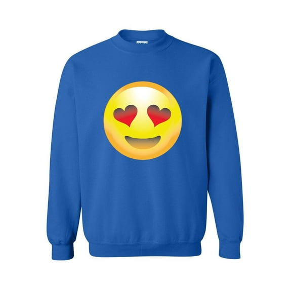Mens Sweatshirts and Hoodies - Emoji Heart-Shaped Eyes