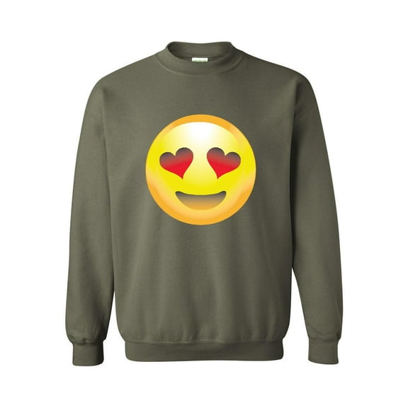 Mens Sweatshirts and Hoodies - Emoji Heart-Shaped Eyes