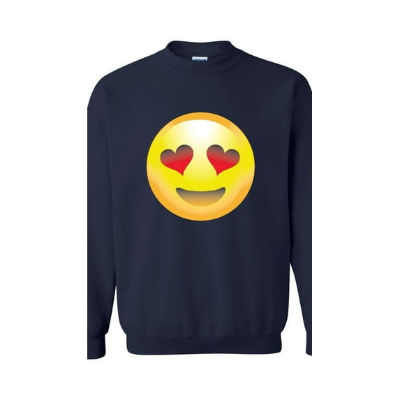 Mens Sweatshirts and Hoodies - Emoji Heart-Shaped Eyes