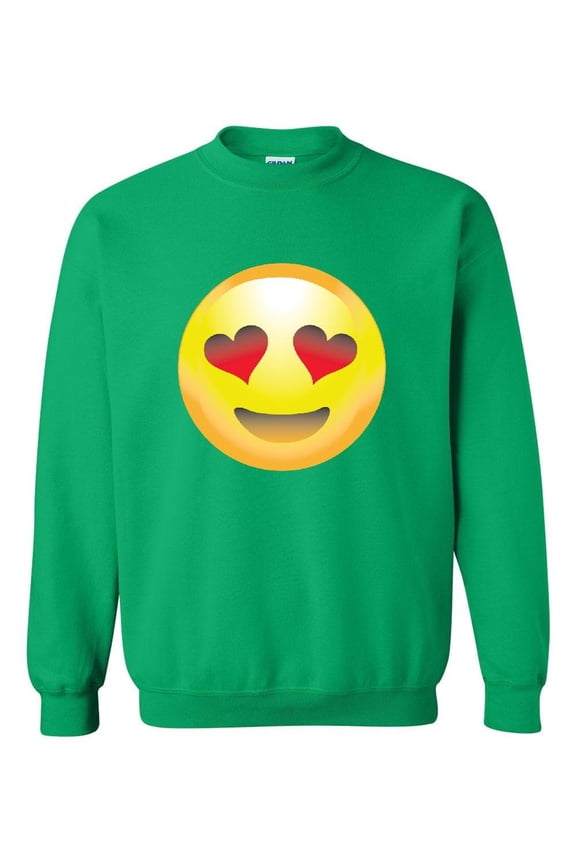 Mens Sweatshirts and Hoodies - Emoji Heart-Shaped Eyes
