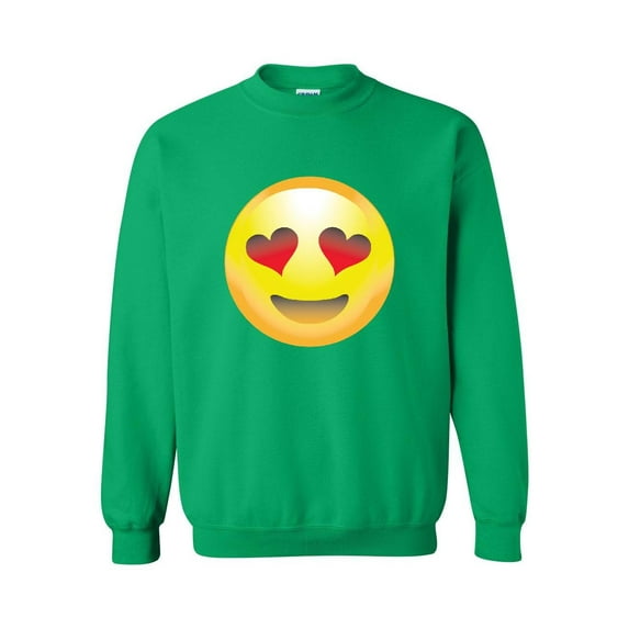 Mens Sweatshirts and Hoodies - Emoji Heart-Shaped Eyes