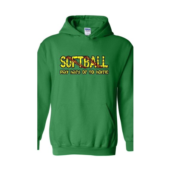 Mens Sweatshirts and Hoodies - Softball Play Hard or Go Home