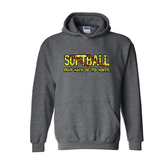 Mens Sweatshirts and Hoodies - Softball Play Hard or Go Home