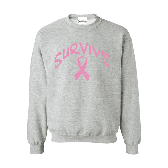 Mens Sweatshirts and Hoodies - Survive Pink Ribbon
