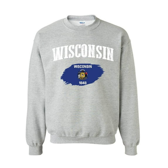 Mens Sweatshirts and Hoodies - Wisconsin Flag