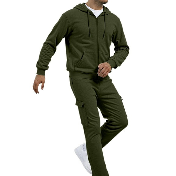 Mens Sweatsuit 2 Piece Set Hoodies And Sweatpants Sets 2025 Casual Jogging Gym Sweat Suits Athletic Tracksuit Outfits - Army Green-01,L