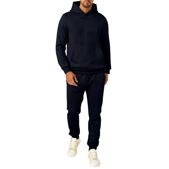 Mens Sweatsuit 2 Piece Set Hoodies And Sweatpants Sets 2025 Casual Jogging Gym Sweat Suits Athletic Tracksuit Outfits Navy XXL