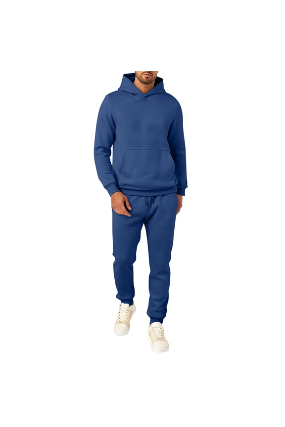 Mens Sweatsuit 2 Piece Set Hoodies And Sweatpants Sets 2025 Casual Jogging Gym Sweat Suits Athletic Tracksuit Outfits Royal Blue M