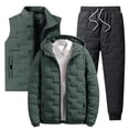 thumbnail image 1 of Mens Sweatsuit Sherpa Lined 3 Piece Sweatshirts Set Pullovers Fleece Sweatpants Winter Thermal Athletic Tracksuits Solid Fashion Zip up, 1 of 7