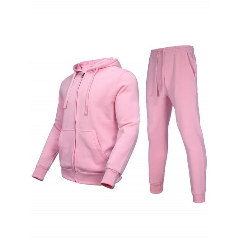 Mens Sweatsuit set,Lightweight Athletic unisex tracksuit adults Sweethearts  outfit for all seasons (pink,3XL)