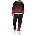 thumbnail image 1 of Mens Sweatsuits 2 Piece Big And Tall Long Sleeve Pullover Sweatshirts And Gradient Print Joggers Sweatpants Fall Casual Tracksuits, 1 of 5