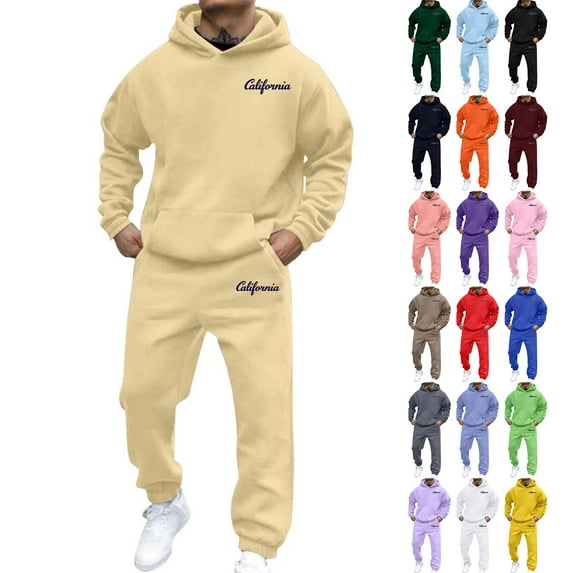 Mens Sweatsuits 2 Piece Set 2025 Fall Winter Tracksuits Jogging Sweatshirts Athletic Sweatsuits Sets Fall Winter Clothes, , Size XL