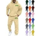 thumbnail image 1 of Mens Sweatsuits 2 Piece Set Casual Jogging Gym Sweat Suits Long Sleeve Hoodie and Sweatpants Sets Fall Winter Clothes, Blue, Size S, 1 of 7