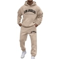 thumbnail image 1 of Mens Sweatsuits 2 Piece Set Casual Long Sleeve Fall Winter Fluffy Print Hoodies And Banded Bottom Sweatpants Fashion Jogging Suits For Workout Travel Vacation, 1 of 5