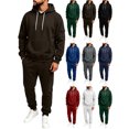 thumbnail image 1 of Mens Sweatsuits 2 Piece Set Loose Solid Color Hooded Sweatshirts And Sweatpant Sets Athletic Sweatsuits Set for Men Jogger Sweatsuit Brown Xxxl, 1 of 8