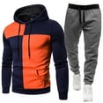 thumbnail image 1 of Mens Sweatsuits Sets Big And Tall, Men's Tracksuits 2 Piece Outfit Casual Long Sleeve Outfits Hoodie Sweatshirt Tracksuit Oversized Jogger Sweatpants (XL,Navy), 1 of 4