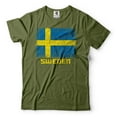 thumbnail image 1 of Mens Sweden Patriotic Flag Shirt Sweden Flag Tee Swedish Gifts Sweden National Country Tee (3X-Large Military Green), 1 of 6