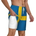 thumbnail image 1 of Mens Swedish Flag 2 in 1 Quick Dry Swim Trunks with Compression Liner Beach Shorts, 1 of 6