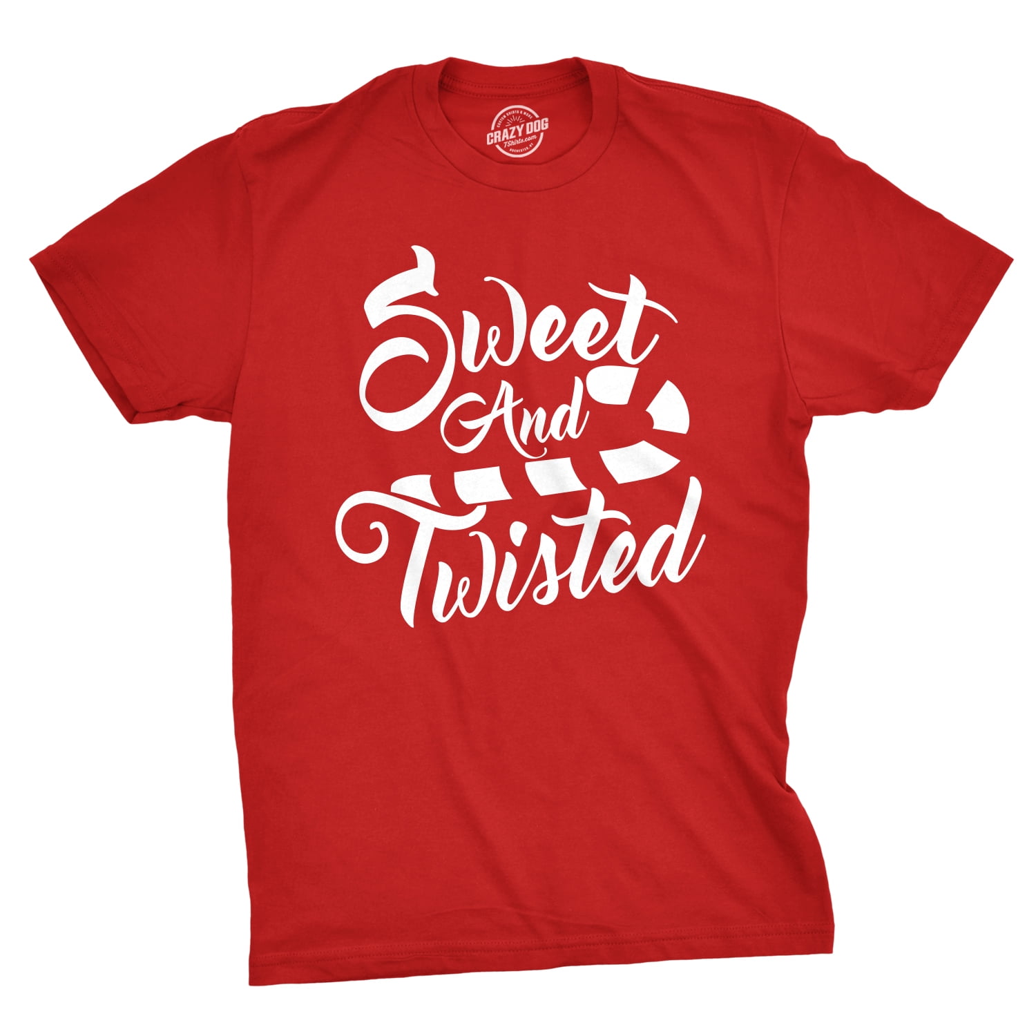 Mens Sweet And Twisted Tshirt Cute Funny Candycane Christmas Tee For ...