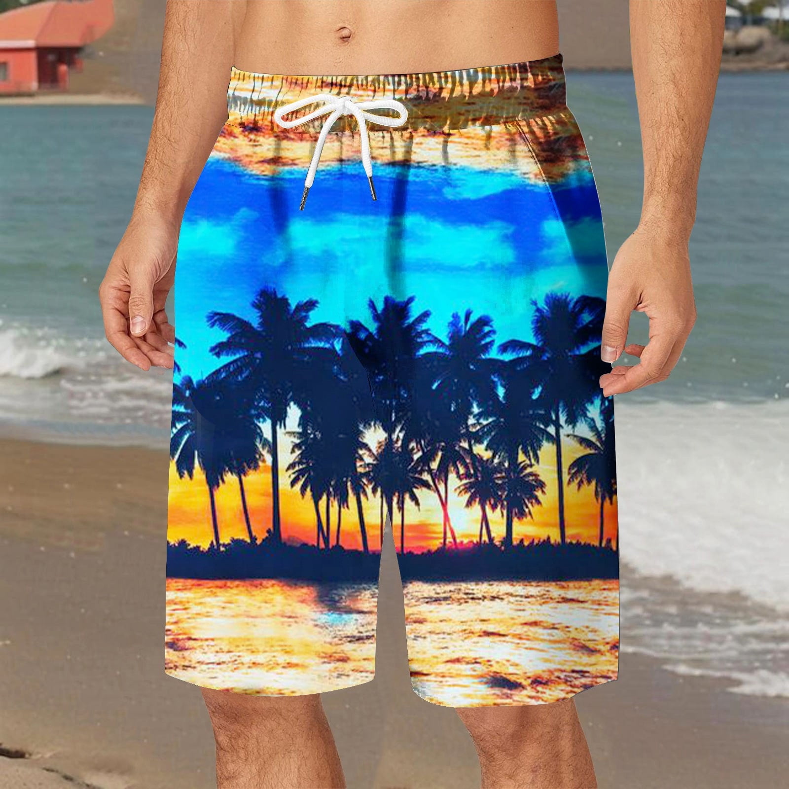 Mens Swim Briefs Hawaiian Shorts Swimming Briefs Men's Swimwear Pants