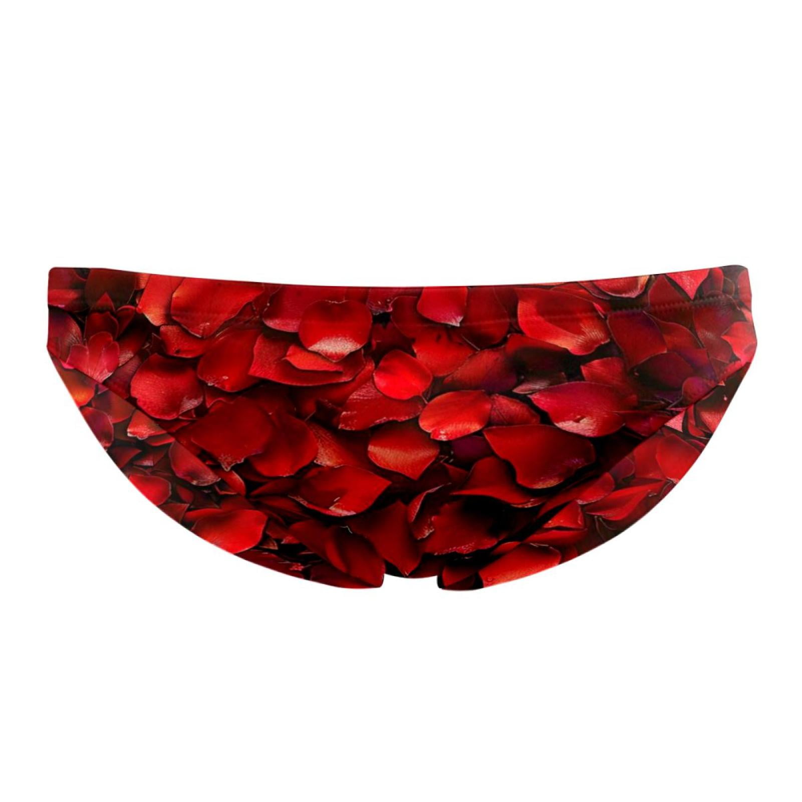 Mens Swim Briefs, Men's Athletic Swimwear Jammers, Red Rose Petals ...