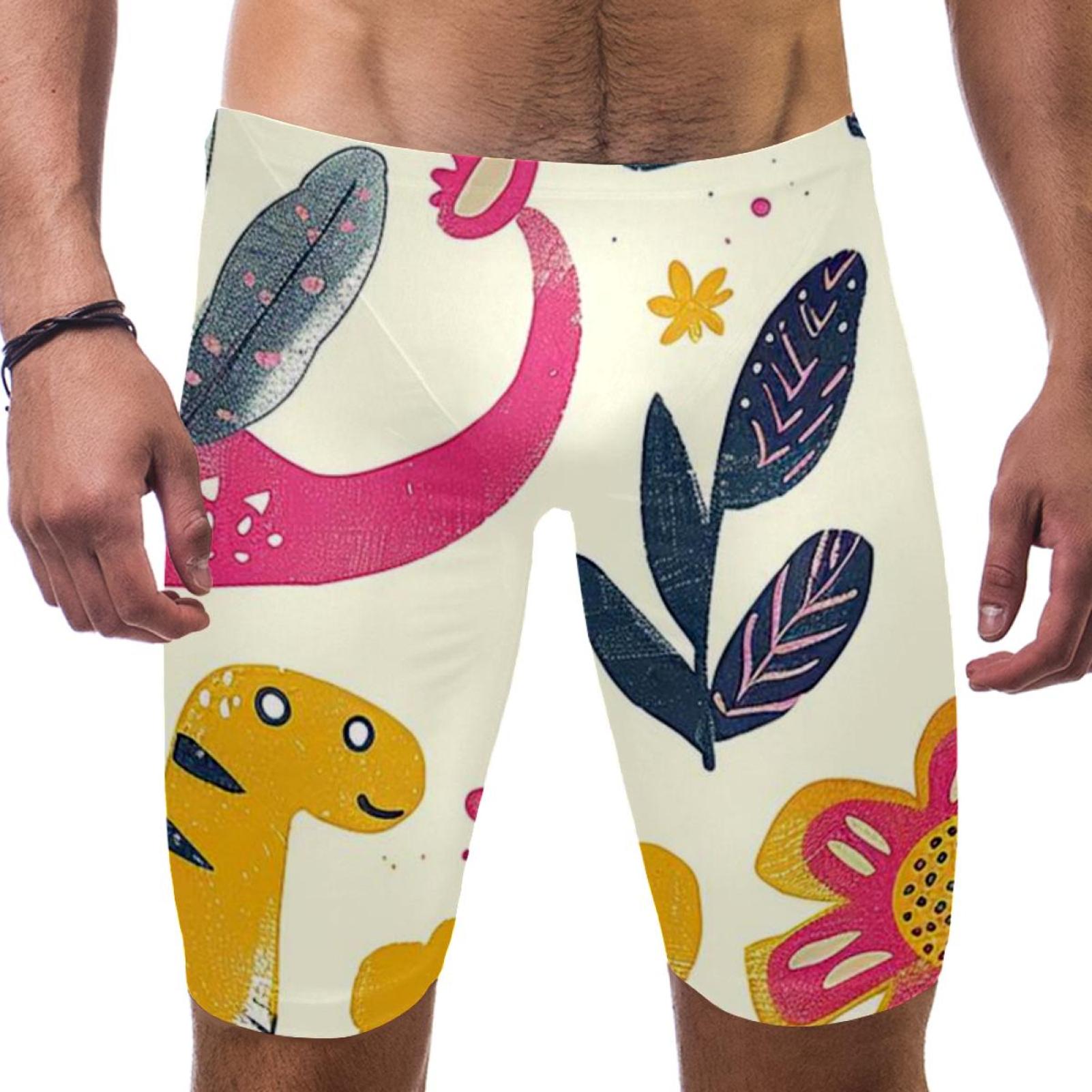 Mens Swim Briefs, Men's Swim Briefs, Cartoon Animal Colored Dinosaur ...