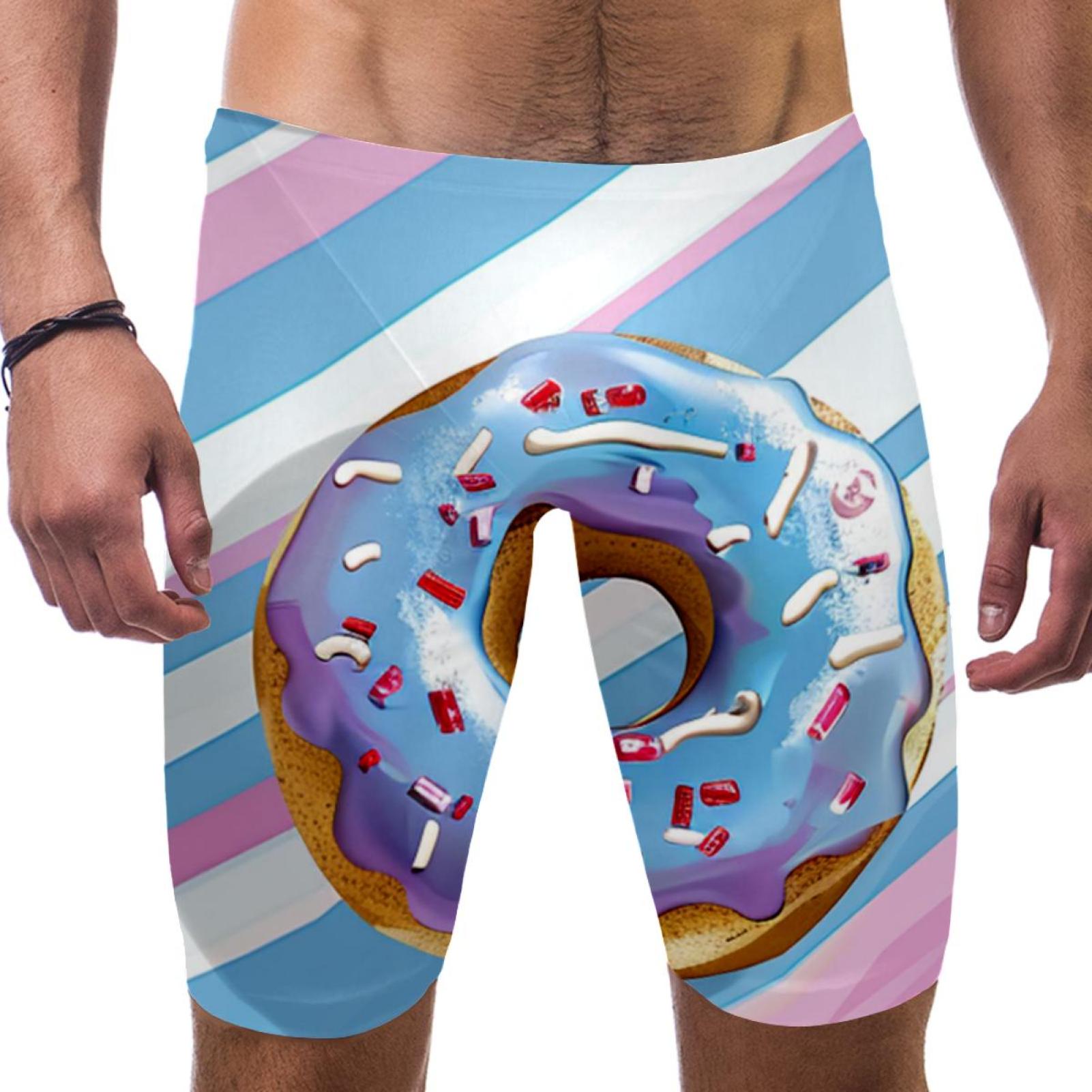 Mens Swim Briefs, Mens Bikini Swimwear, Donut Cartoon Food