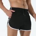 thumbnail image 1 of Mens Swim Running Shorts Mesh Zipper Pocket Drawstring 3 Inch Inseam Training, 1 of 7
