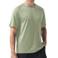 thumbnail image 1 of Mens Swim Shirt Short Sleeve UPF 50+ Sun Protection Shirt Rah Guard Athletic Quick Dry T Shirts Green M, 1 of 8
