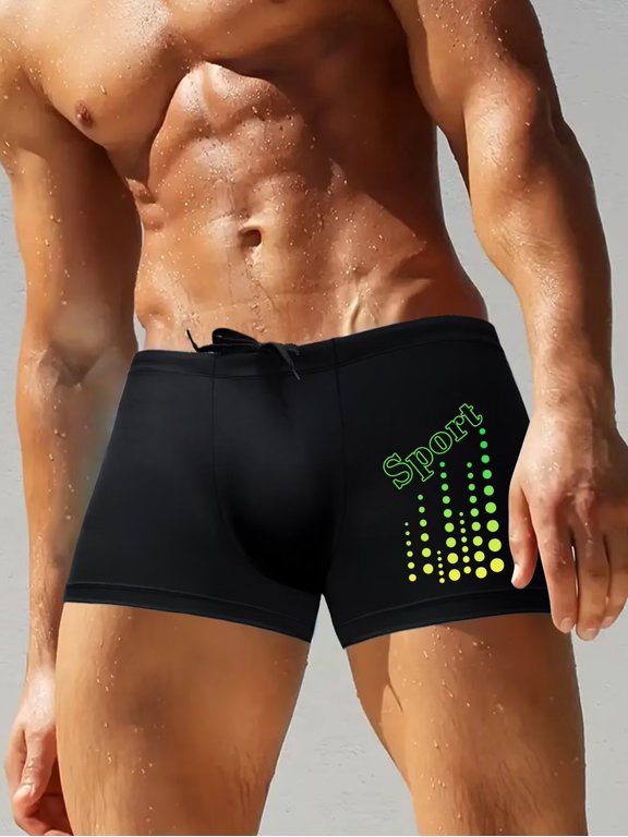 Mens Swim Short Beach Short for Men Swimming Bathing Suits Swimwear Surfing Printing Swim Trunks