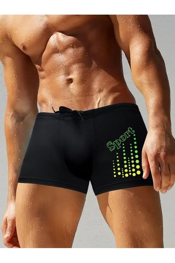 Mens Swim Short Beach Short for Men Swimming Bathing Suits Swimwear Surfing Printing Swim Trunks