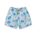 thumbnail image 1 of Mens Swim Shorts Dry Fast 4 Ways Stretch Swimming Trunks, Leaves Lt. Blue, Size: M, Vacay Land, 1 of 4