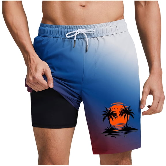 Mens Swim Shorts Qiggri Men Casual Fashion Print Shorts With Pockets Elastic Waist Beach Pants Mens Board Shorts Swimwear
