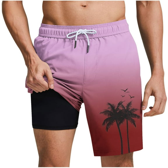 Mens Swim Shorts Qiggri Men Casual Fashion Print Shorts With Pockets Elastic Waist Beach Pants Mens Board Shorts Swimwear