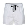 thumbnail image 1 of Mens Swim Shorts Summer Beach Trunks Solid White L, 1 of 4