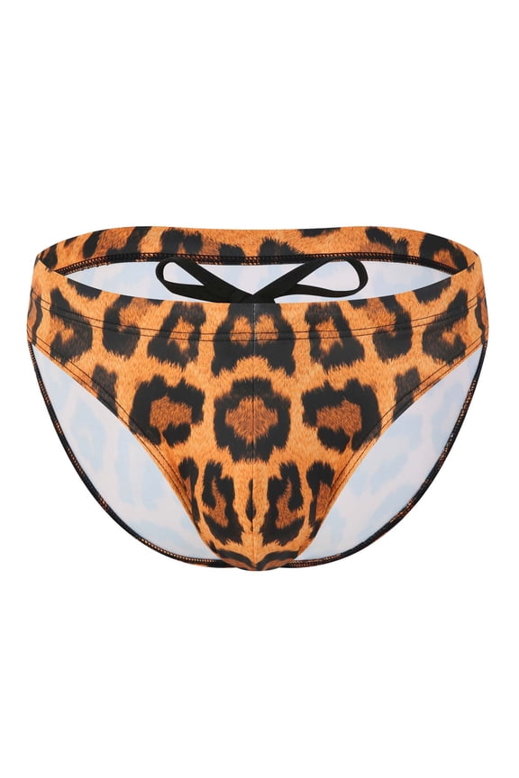 Mens Swim Shorts Trend High Elastic Print Low Waist Triangle Trunks Beach Essentials for Men,Gold,L