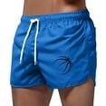 thumbnail image 1 of Mens Swim Trunk Basketball Quick Dry 2 In 1 Bathing Suit Swimming Board Shorts Mesh Lining Blue XXL, 1 of 6