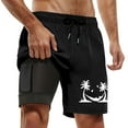 thumbnail image 1 of Mens Swim Trunk Coconut Tree Swing Quick Dry Swim Shorts Mens Swimsuit Board Shorts With Pockets Black XXXL, 1 of 4