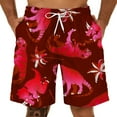 thumbnail image 1 of Mens Swim Trunks 5 Inch 2 In 1 Board Shorts Tropical Print Swimwear Summer Swimsuits Suitable for Vacations, 1 of 3