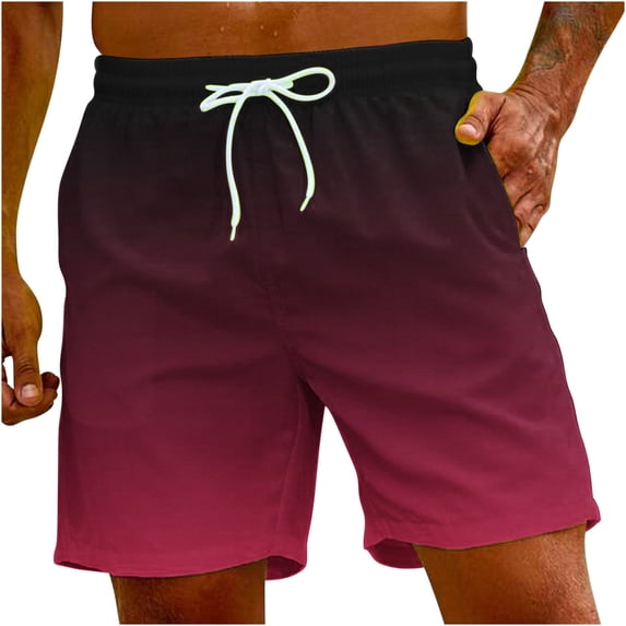 Mens Swim Trunks 5 Inch Lightweight Swim Shorts Men Quick Dry Bathing Suit Shorts Mens Swimsuit Trunks Big and Tall Size S-5XL Watermelon Red
