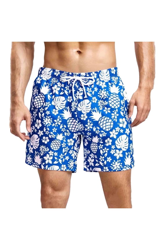 Mens Swim Trunks 5" with Mesh Lining Quick Dry Bathing Suits for Men Black Wave Size 2xl