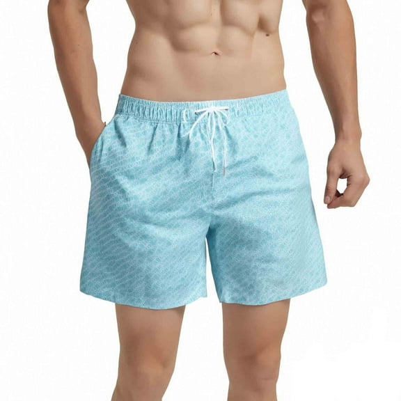 Mens Swim Trunks 5" with Mesh Lining Quick Dry Bathing Suits for Men Black Wave Size 2xl