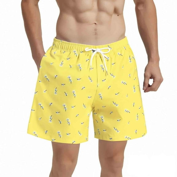 Mens Swim Trunks 5" with Mesh Lining Quick Dry Bathing Suits for Men Black Wave Size m