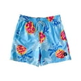 thumbnail image 1 of Mens Swim Trunks 6 Quick Dry Swimwear Stretch Shorts with a Liner, Pineapple Lt. Blue 6 4W, Size: Large, Spicy Tuna, 1 of 3