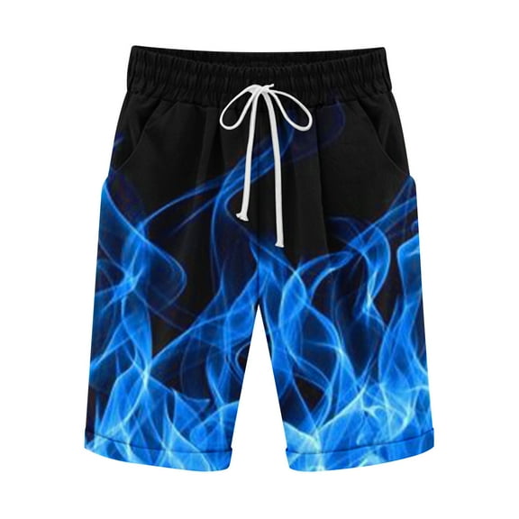 Mens Swim Trunks 7 Inch Bathing Suits Quick Dry Mesh Lining Swimsuits Blue XL