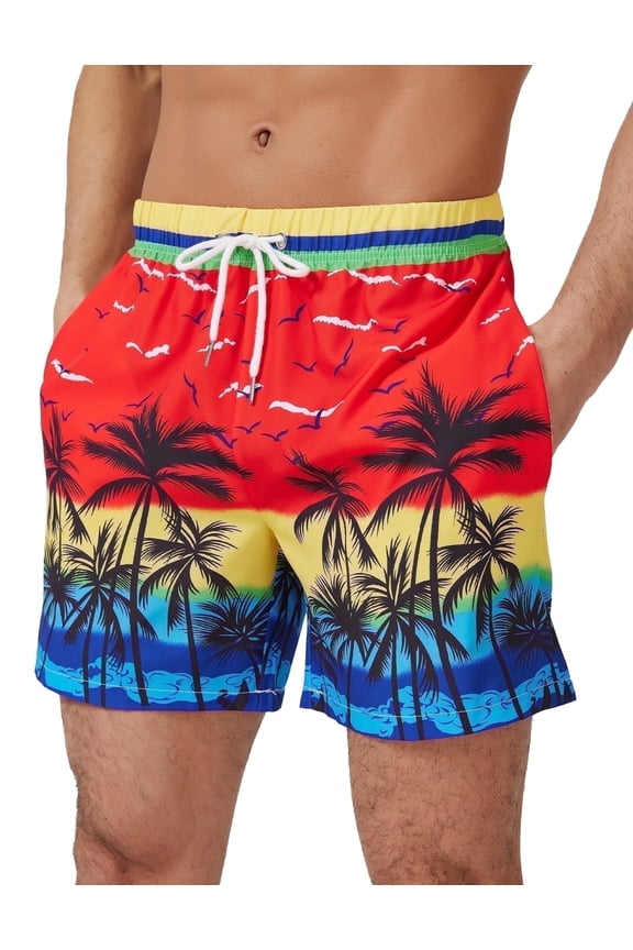 Mens Swim Trunks 7" Swimming Trunks Quick Dry Swim Shorts for Men Swimwear Bathing Suits Pockets