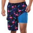 thumbnail image 1 of Mens Swim Trunks 9 Inch Inseam Compression Liner Quick Dry Long Board Shorts Swimsuit Anti-Chafe, 1 of 1