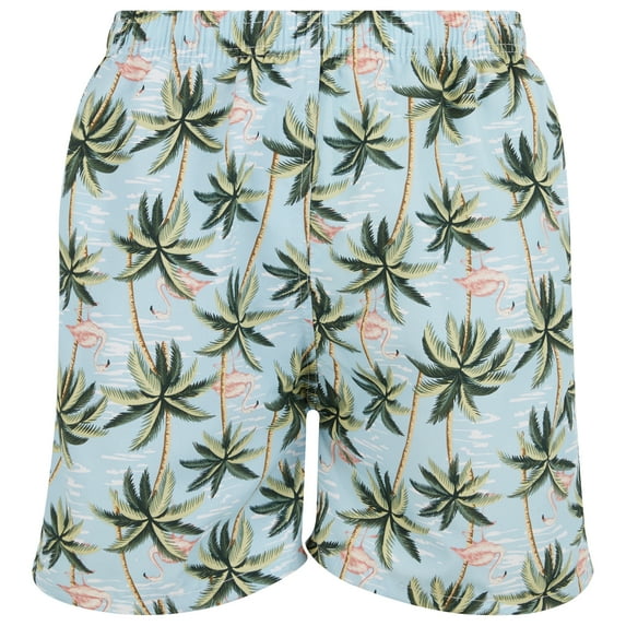 Mens Swim Trunks, Adult Male Swimwear Shorts Side Pockets Mesh Lining, White Palms, Large