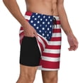 thumbnail image 1 of Mens Swim Trunks America Flag Quick Dry Board Shorts with Compression Liner, 1 of 6